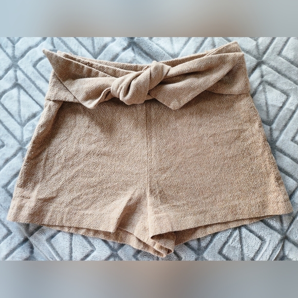 Zara high waist shorts, tan, medium - Picture 1 of 4
